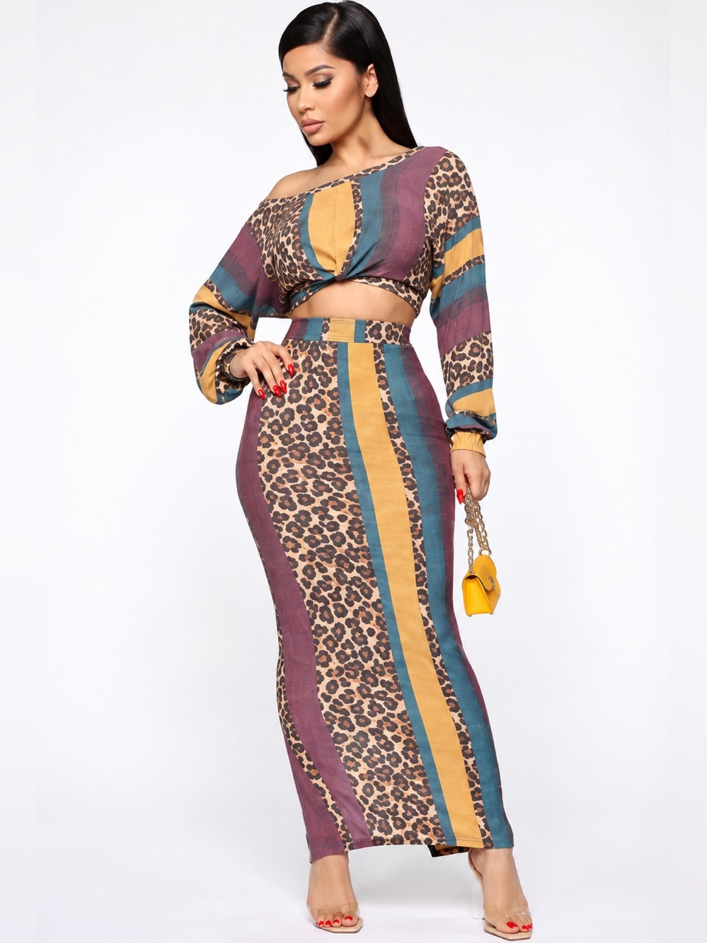 Fashion Nova In The Mix Maxi Skirt Set Multicolor Size L